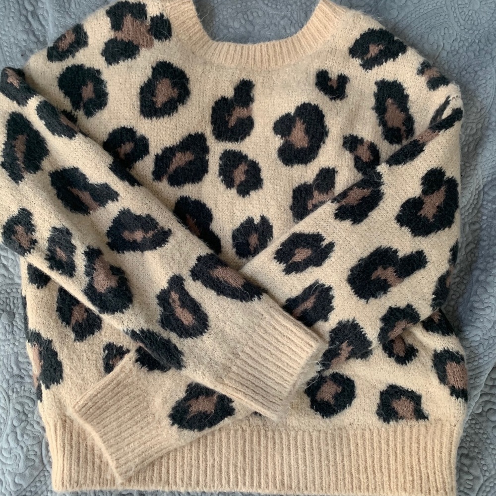 PINK leopard sweater